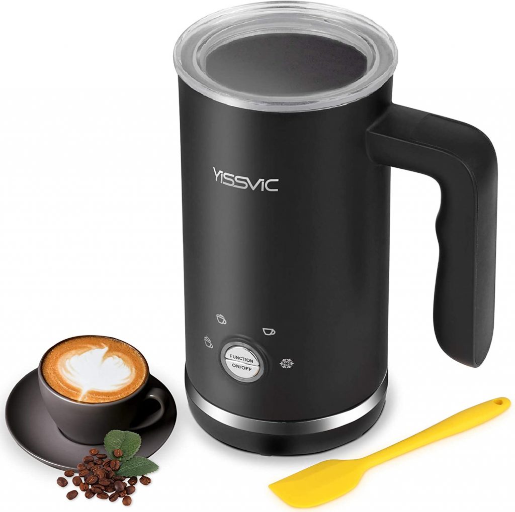 YISSVIC Milk Frother 4 in 1 Electric Milk Steamer for Hot and Cold Milk