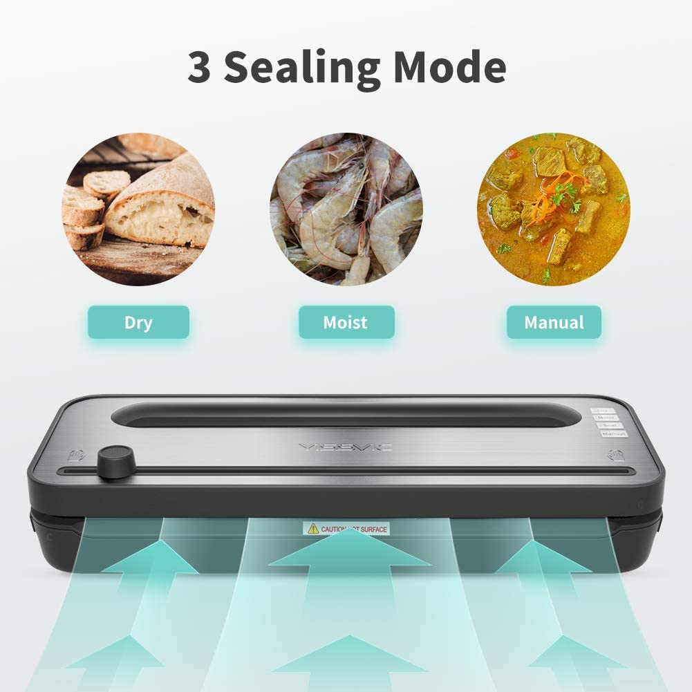 YISSVIC Vacuum Sealer Automatic Food Sealer Machine 5 in 1 One-Touch Food Sealer 