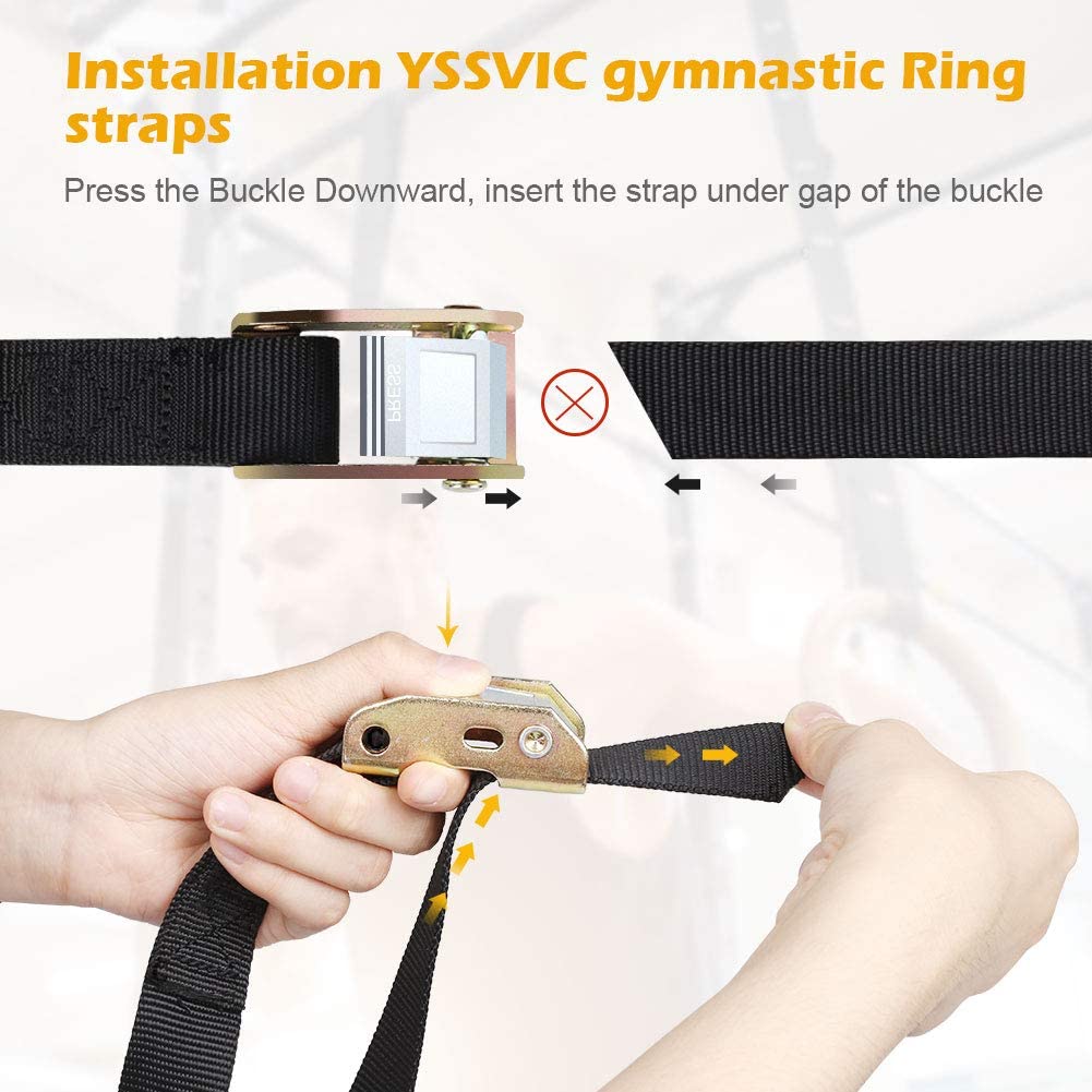 Pull up Gym Ring - Adjustable Strap Workout Gymnastic Ring For