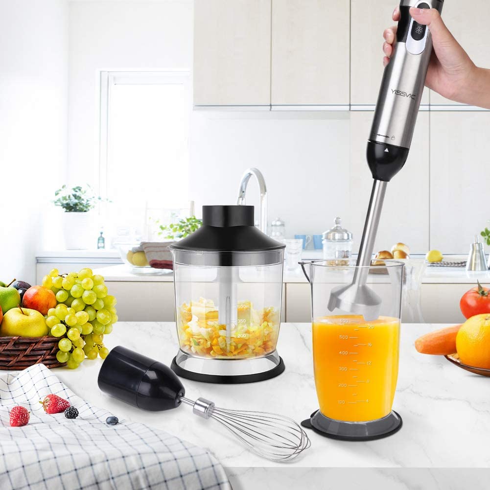 incl smoothiebecher 1000W 4 Stainless Steel Knife Detachable mixfuß Hand Blender 