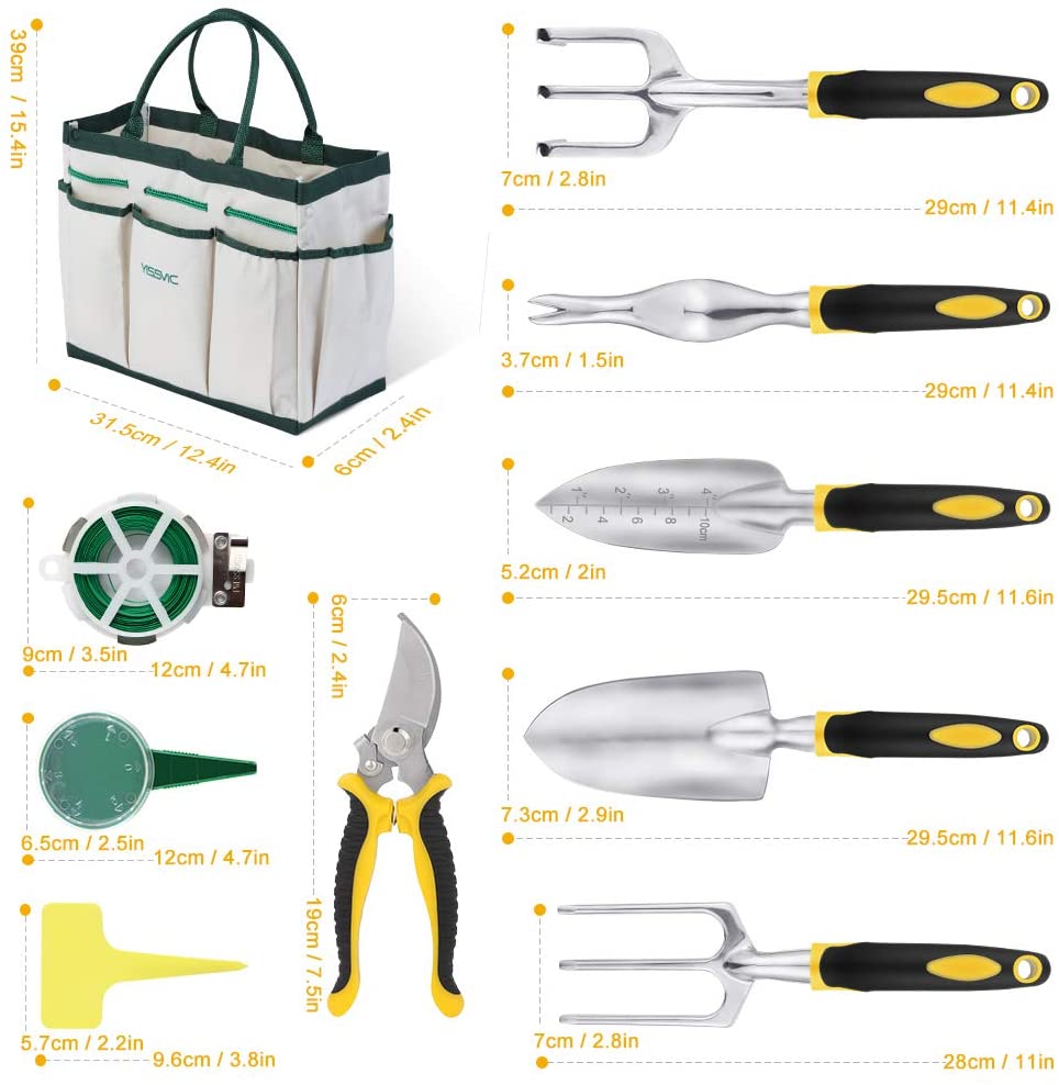 Garden Tools Set-6 Piece Cast-Aluminum Heavy Duty Gardening Kits 
