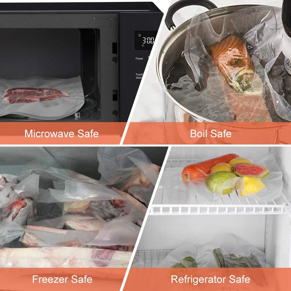 Vacuum Sealer Bags Food Grade Materials BPA Free Food Saver Bag Rolls  Vacuum Sealer Bags Food Grade Materials BPA Free Food Saver Bag Rolls  Kitchen Cooking Supplies Food Grade Self-Trimming 20*500cm 