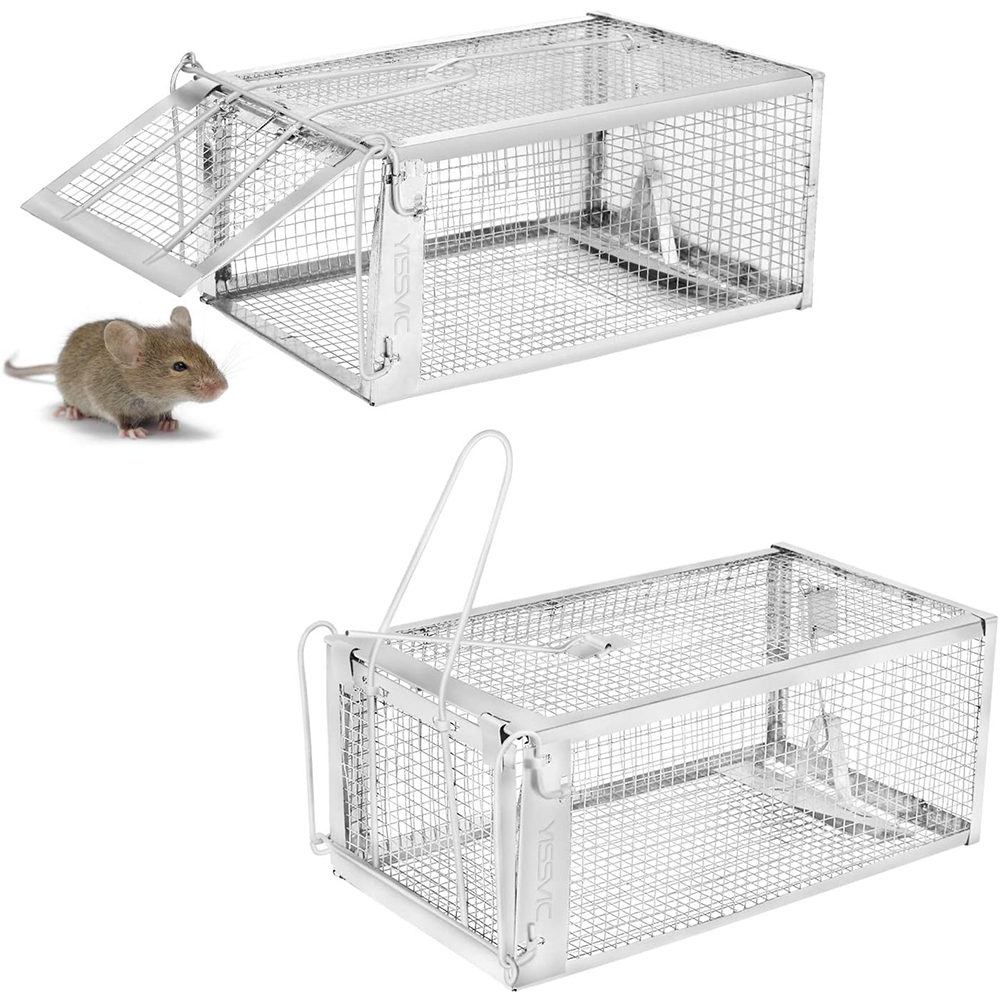 2-Pack Mouse Traps, Small Animal Humane Live Rat Cage Traps for