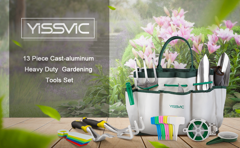 Details about   Garden Tools Set 12 Pcs Heavy Duty Gardening Kit Cast Aluminum Non Slip Handle 