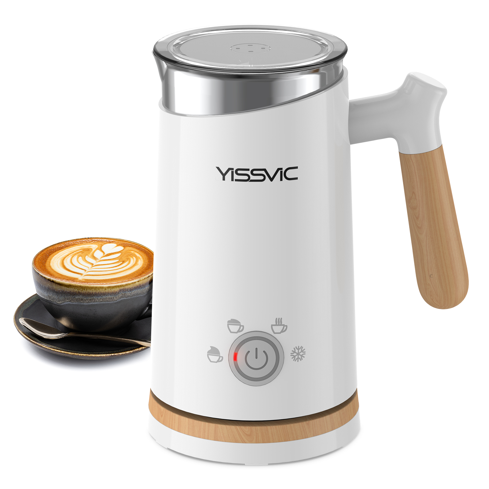 YISSVIC Milk Frother Electric Milk Steamer Automatic Hot or Cold